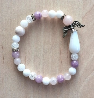 Náramek dětský s andílkem fialkový