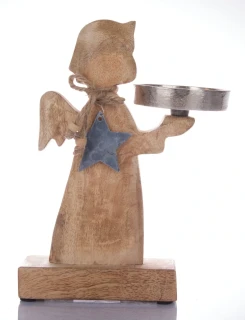 Anděl - svícen s nádechem patiny