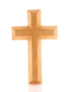 Dřevěný kříž s výrazným frézováním - 16 cm
