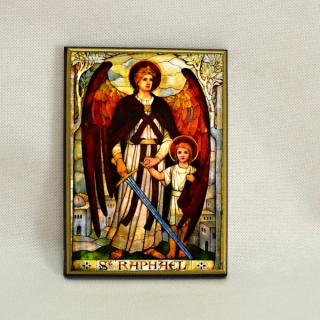 Archanděl Rafael - obraz na dřevě