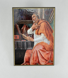 Svatý Augustin - obraz na dřevě - C cca. 16 x 20 cm