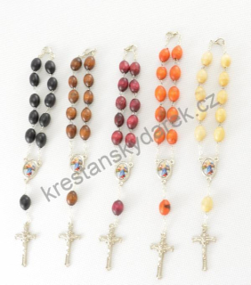 Auto růženec - dřevěný, větší perly