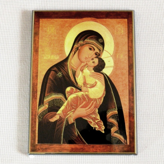 Bohorodička nežná - ikona na dřevě