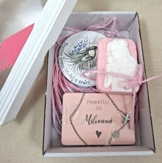 Kápézetka Boží princezny - dárková sada pro dívky (varianta třešňový květ)