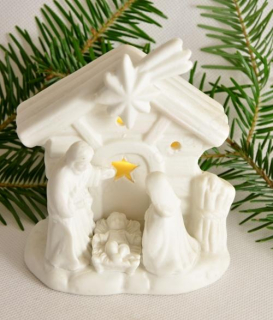 Betlémek - keramický "domeček" s LED světlem