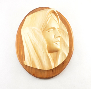 Dřevořezba - portrét Panny Marie