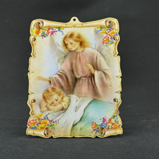 Dětský obrázek na stěnu - Anděl dává dobrou noc (větší 22,5 cm)