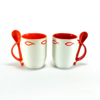 Hrnek pro křesťana - s keramickou lžičkou