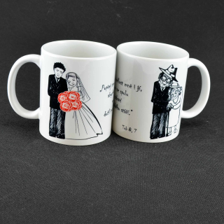 Hrnek pro manžele - s biblickým veršem / modlitbou za sebe navzájem