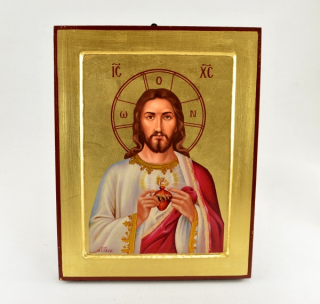 Exkluzivní byzantská ikona - Srdce Ježíšovo (větší)