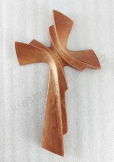 Kříž obloukový jemný -16 cm - Středně hnědá - třešňová