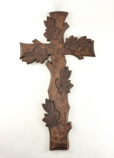 Kříž selský "obrašený" - 48 cm, ručně vyřezávaný