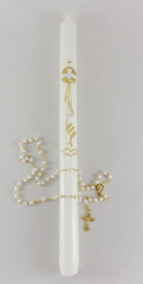 Křestní svíce od sester Dominikánek - Dary Ducha (zlatá)