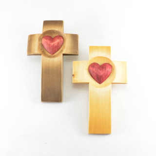 Křížek se srdcem - menší -16 cm
