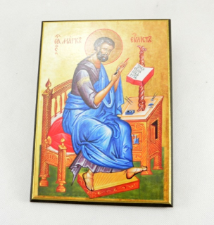 Svatý Marek evangelista - obraz na dřevě - C cca. 16 x 20 cm