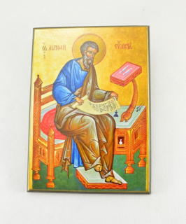 Svatý Matouš evangelista - obraz na dřevě - C cca. 16 x 20 cm