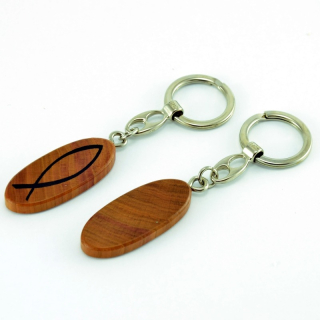 Poctivá klíčenka ze dřeva s rybkou