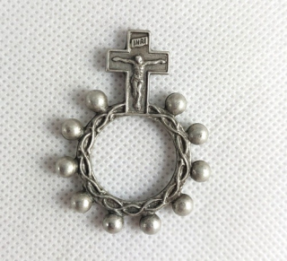 Desátek růžence - kovový, na prst