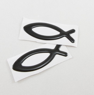 Rybka na auto - černá plastická 8 cm