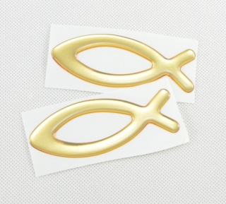 Rybka na auto - zlatá plastická 8cm