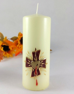 Kříž se srdcem - modlitební svíce od sester