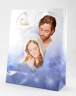 Taška na dárek vánoční - motiv se Svatou rodinou