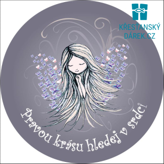 "Pravá krása" - kapesní zrcátko - Fialková