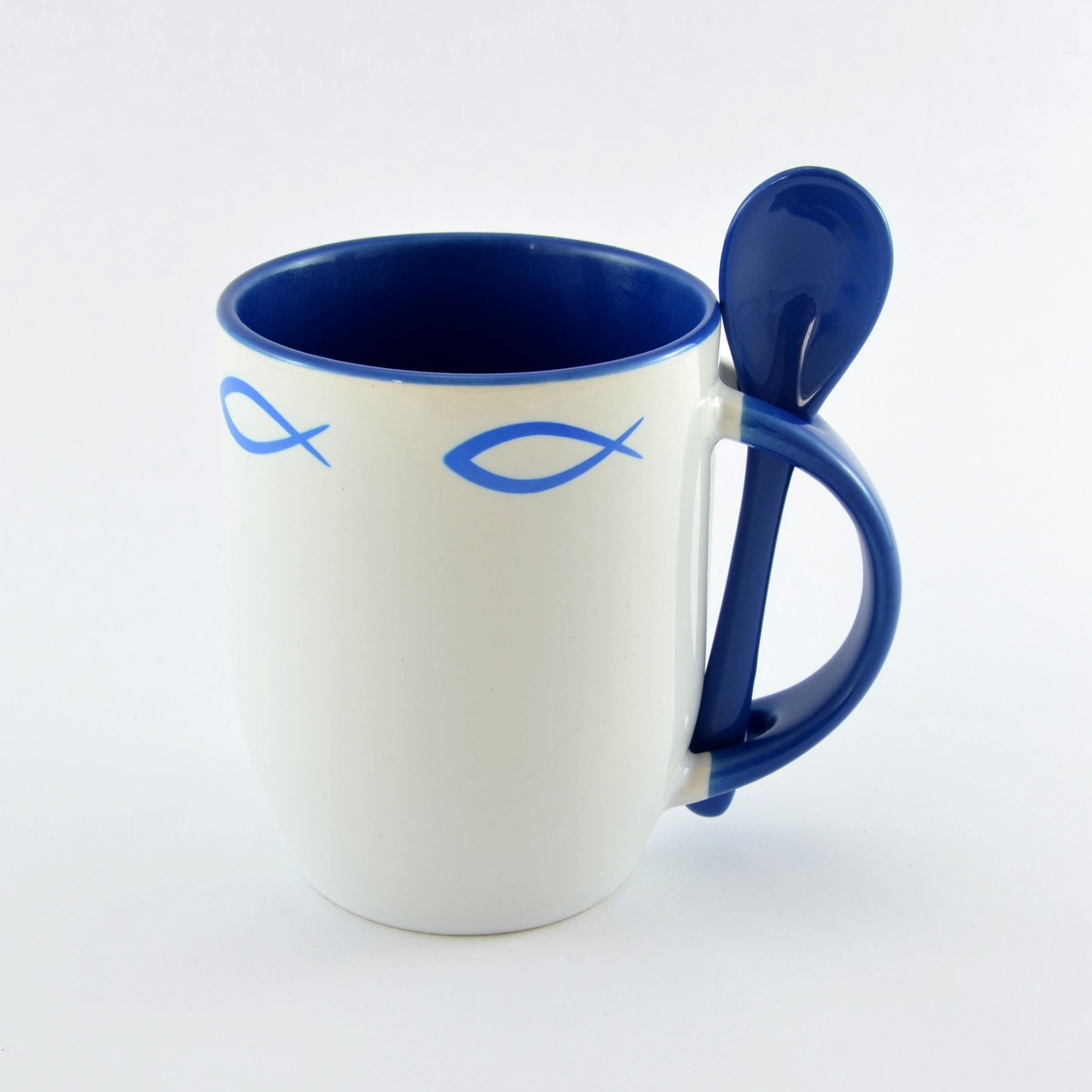 Hrnek pro křesťana - s keramickou lžičkou - Žlutá