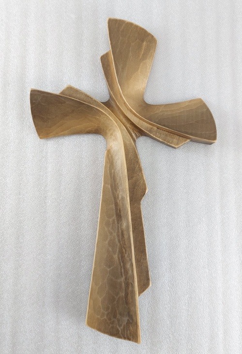 Kříž obloukový jemný - 26 cm - Světlá medová