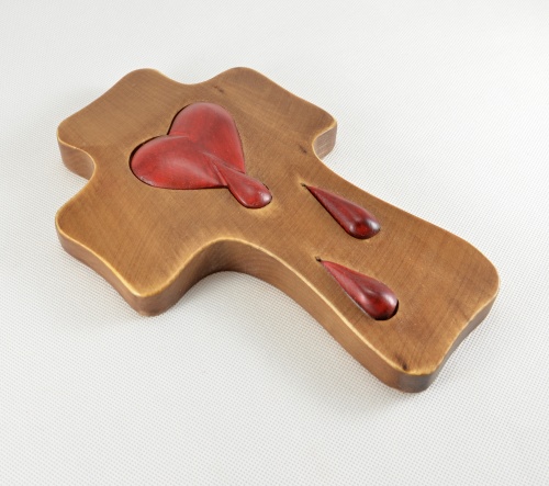 Krvácející srdce -  kříž