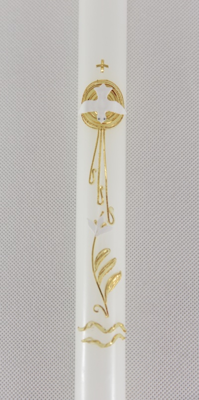 Křestní sada - bílo zlatá,  3 dílná (motiv Dary Ducha)