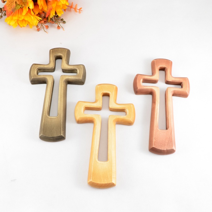 Kříž konturový - 20 cm NOVINKA - Kouřově šedo hnědý