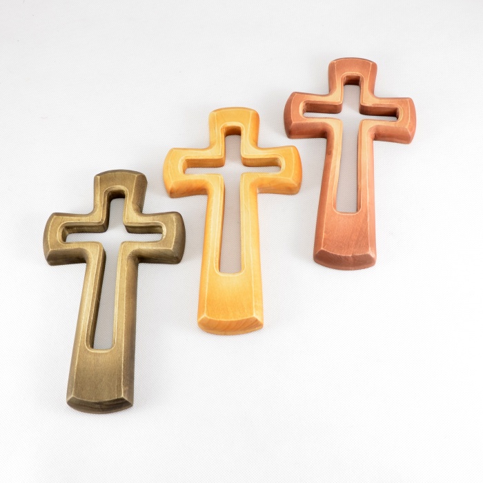 Kříž konturový - 20 cm NOVINKA - Kouřově šedo hnědý