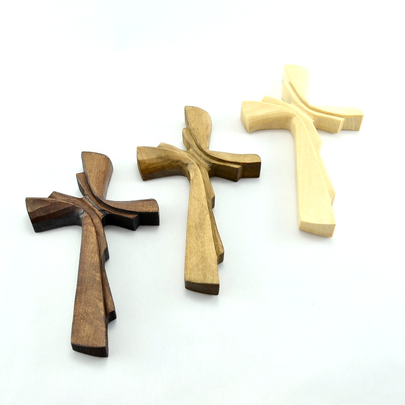 Kříž obloukový jemný -16 cm - Středně hnědá - třešňová