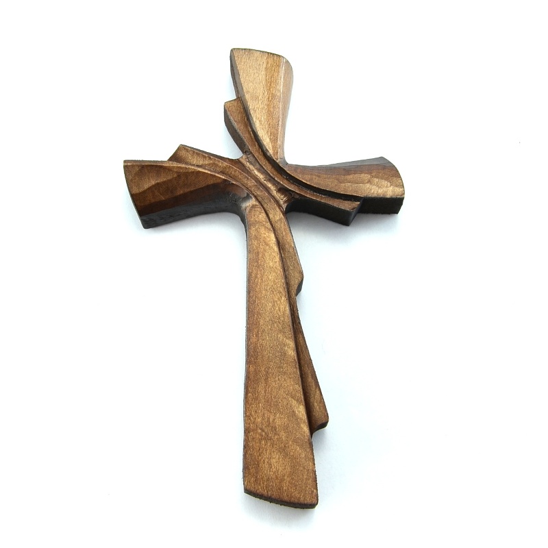 Kříž obloukový jemný - 21 cm - Středně hnědá