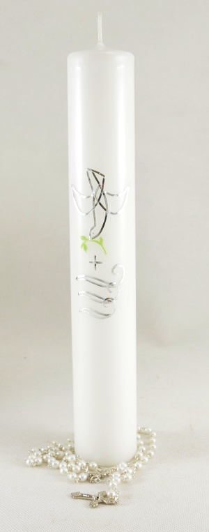 Křestní svíce od sester Dominikánek - široká - vzor Naděje (NOVINKA)