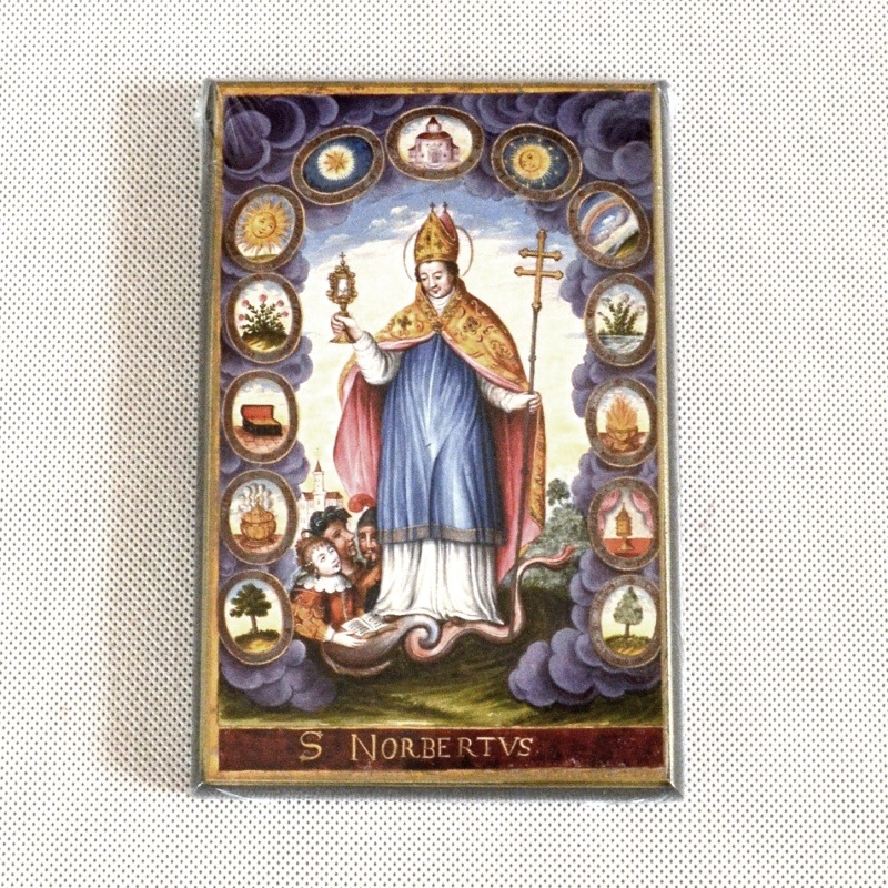 Svatý Norbert z Xanten - obraz na dřevě - C cca. 16 x 20 cm