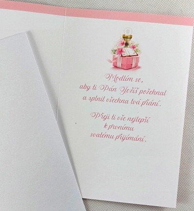 Přání k prvnímu svatému přijímání - s přáním uvnitř