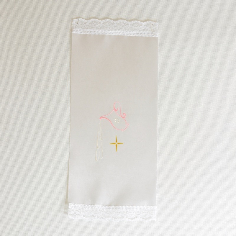 Křestní rouška ručně malovaná vzor: Růžový džbánek