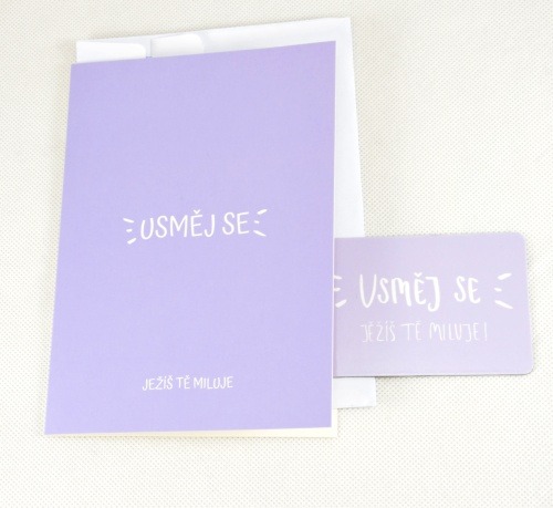 Dárek do obálky - sada přání a magnetu, motiv "Usměj se"