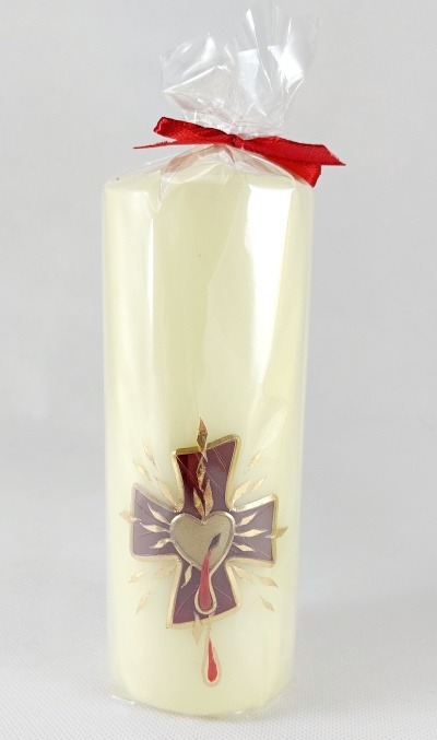 Kříž se srdcem - modlitební svíce od sester