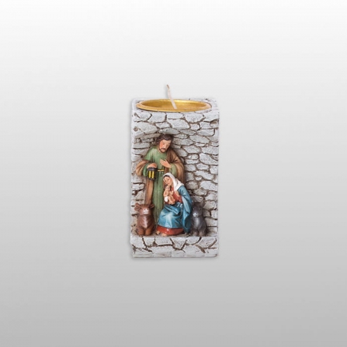 Vánoční svícen na čajovou svíčku "stáj" (menší)