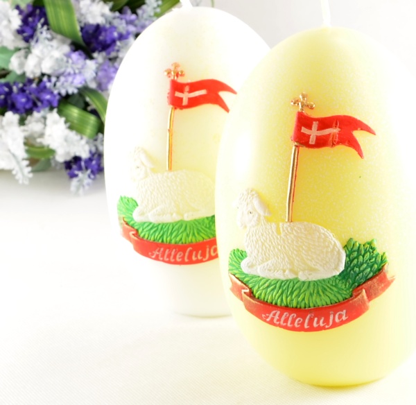 Velikonoční svíčka vajíčko (veliké) 15 x 10 cm - Smetanově žluté