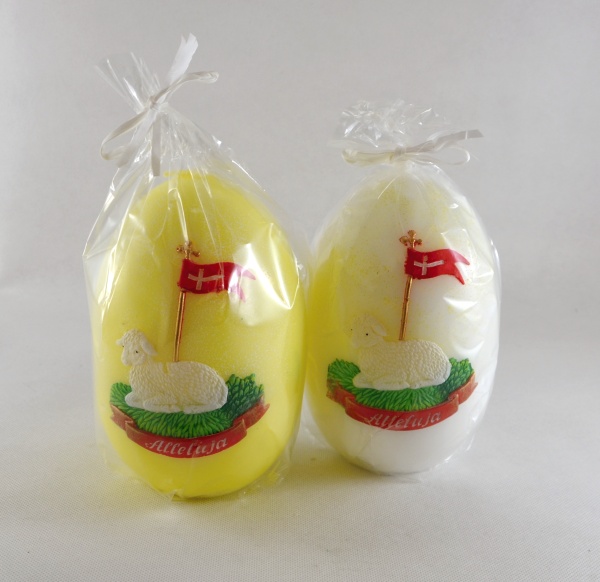 Velikonoční svíčka vajíčko (veliké) 15 x 10 cm - Smetanově žluté