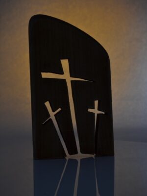 Stínítko před svíčku: Tři kříže (asymetrické)