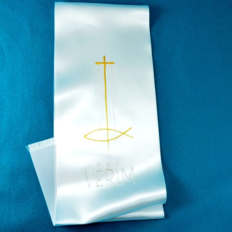 Křestní stuha malovaná vzor: Věřím - Image 2