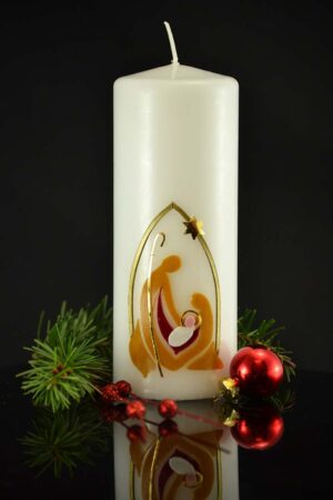 Vánoční svíce na stůl – Betlém – ruční práce sester, varianta I