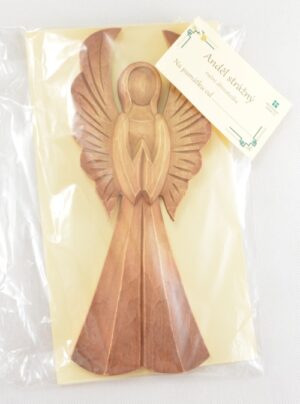 Anděl strážný – jemná dřevořezba 24 cm