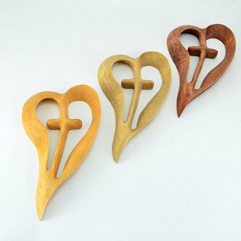 Kříž v srdci (16 cm) - rozjímavá dřevořezba - Image 3