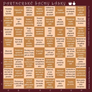 Šachy lásky pro partnery – hnědé rustikální